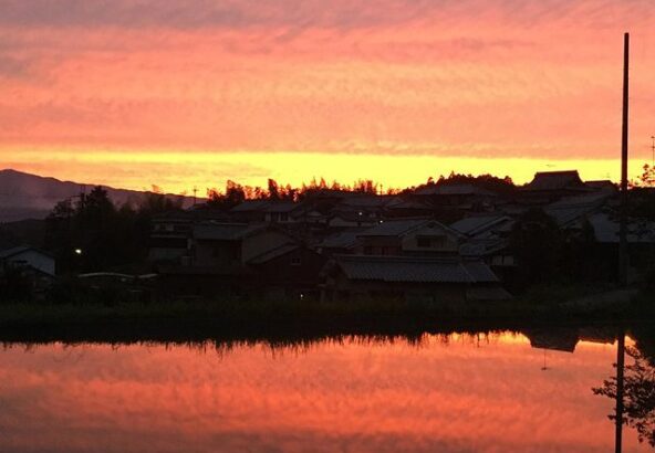 奈良県明日香村の夕焼け